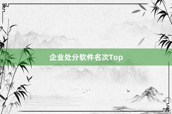 企业处分软件名次Top